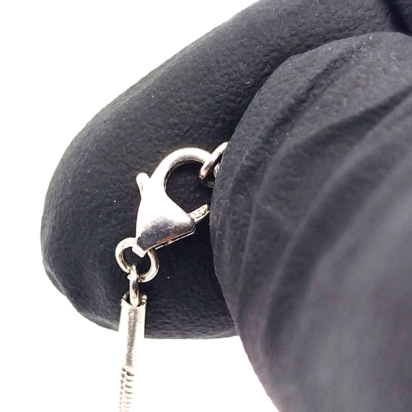 Vintage Black Onyx Gemstone Sterling Silver Pendant Necklace - Picture 8 of 8